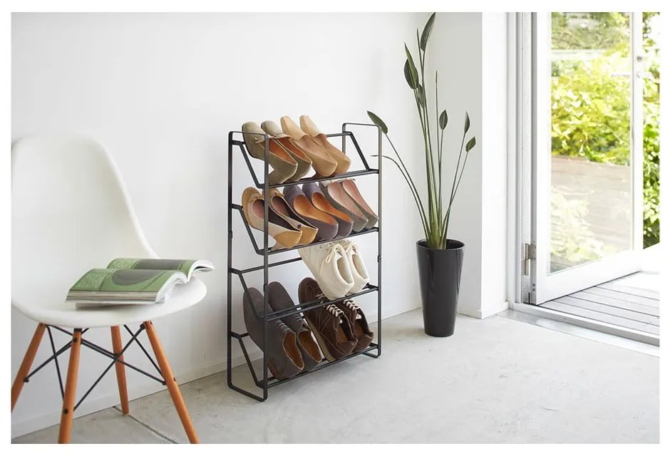 Pantofar cu 4 etaje YAMAZAKI Frame, negru