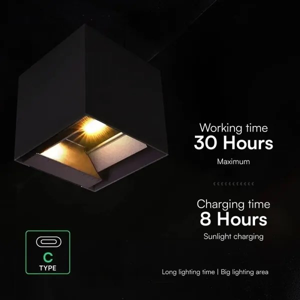 Lampă solară de perete cu senzor LED/9W/3,7V 3000/4000/5000K IP65 2600mAh neagră