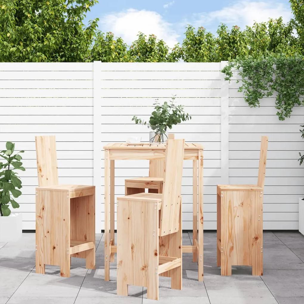 3157769 vidaXL Set mobilier de bar pentru grădină, 5 piese, lemn masiv de pin