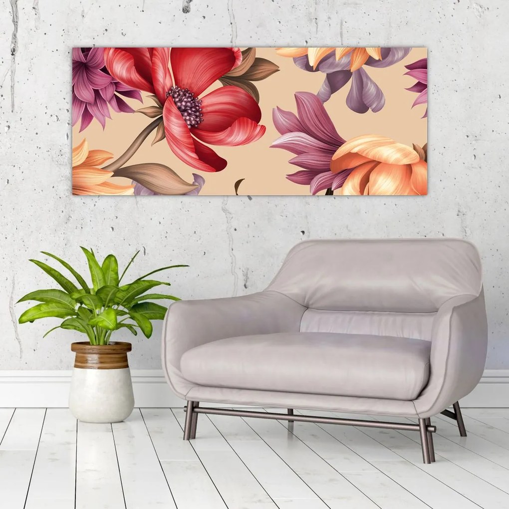 Tablou - Flori de epocă (120x50 cm)