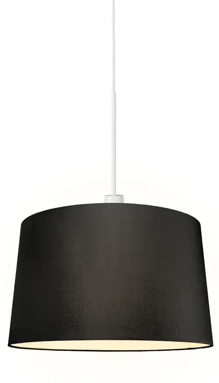 Lampă modernă cu pandantiv alb cu abajur 45 cm negru - Combi 1