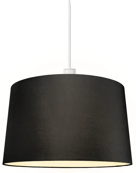 Lampă modernă cu pandantiv alb cu abajur 45 cm negru - Combi 1