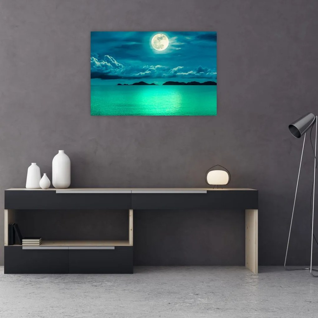 Tablou - Luna plină deasupra apei (90x60 cm)