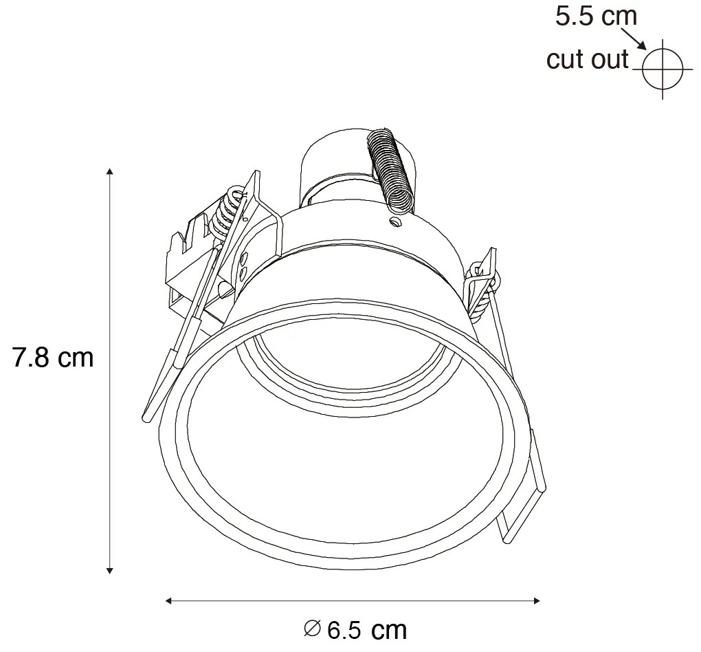 Set de 12 spoturi moderne incastrate negre GU10 35mm IP44 - Dept