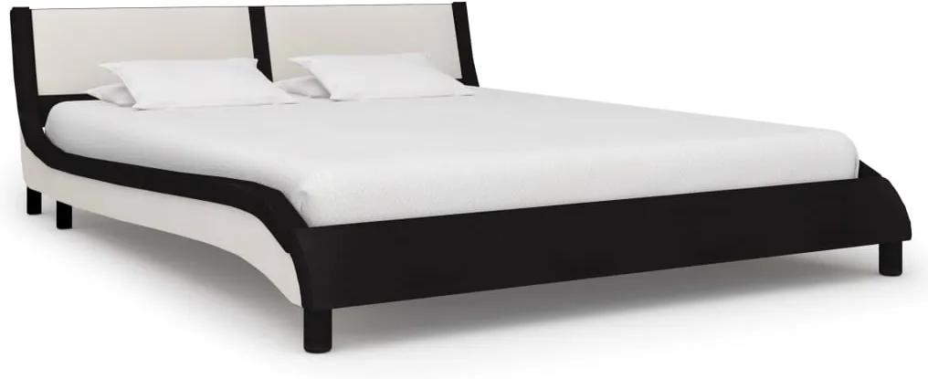 Cadru de pat, negru si alb, 180 x 200 cm, piele artificiala