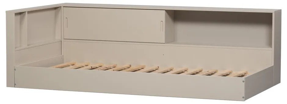 Pat gri/bej din lemn de pin fără somieră 90x200 cm Carter – WOOOD