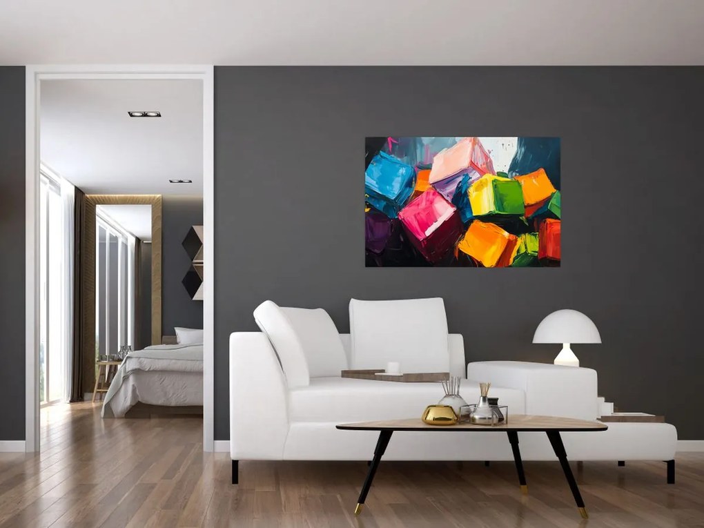 Tablou - Cuburi colorate (90x60 cm)