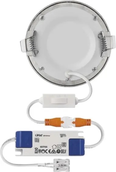 Corp de iluminat LED încastrat NEXXO, 7 W, 230 V, 3000/3500/4000 K, argintiu, Ø 12 cm
