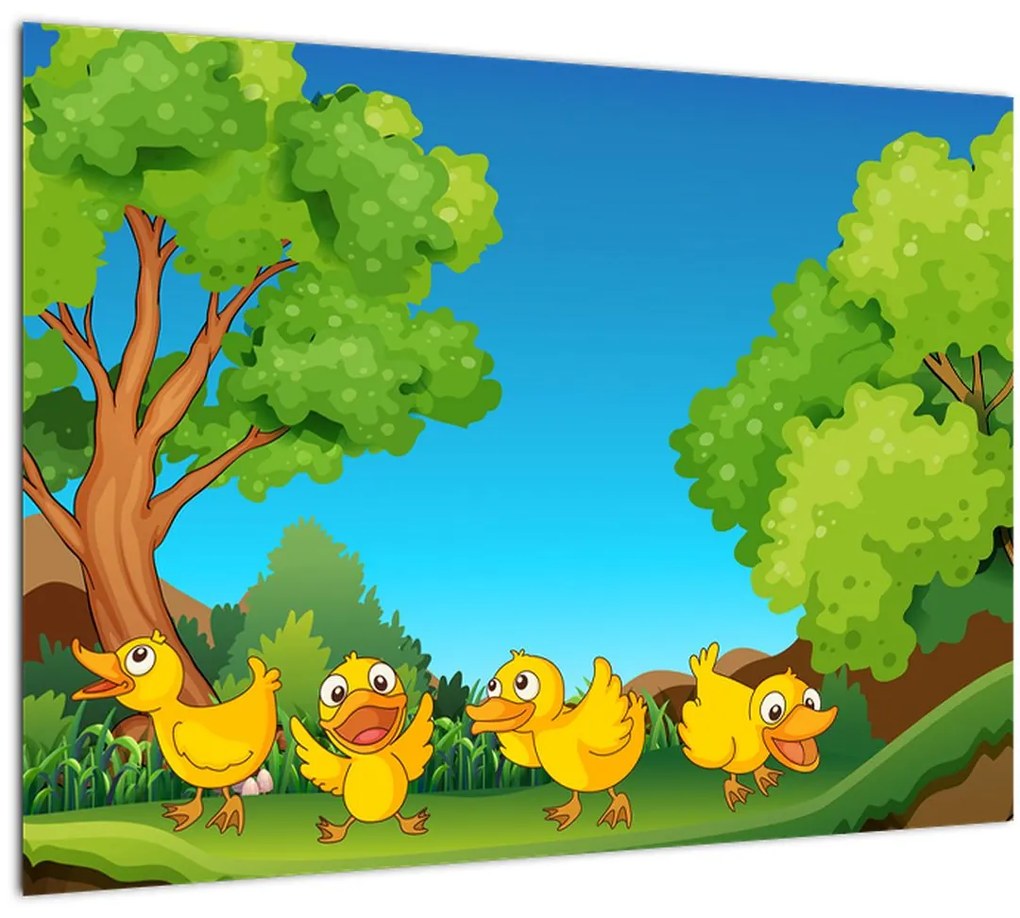 Tablou - Bobobci de rață vesele (70x50 cm)