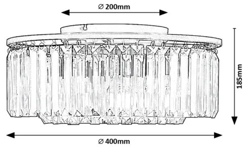 Rabalux 71093 - Plafonieră ELOISA 3xE27/25W/230V