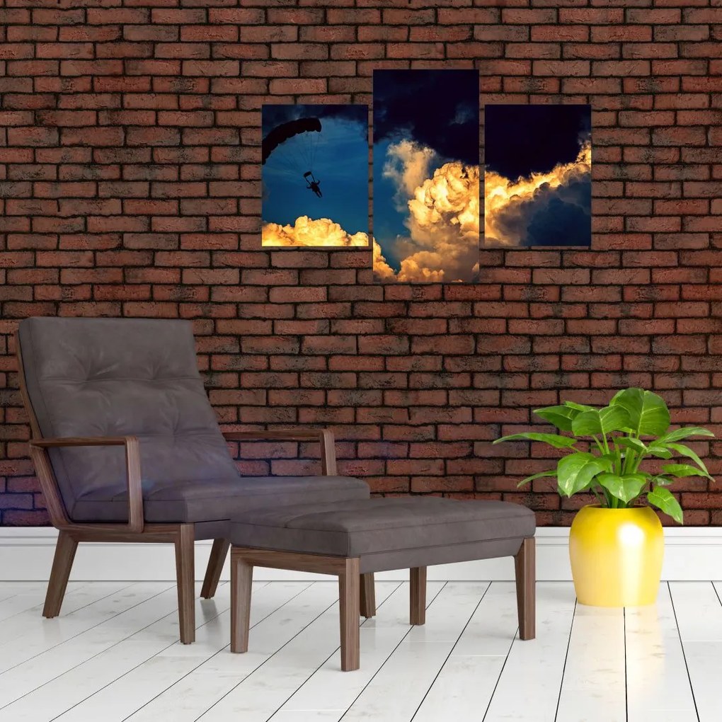 Tablou cu parașutiști în ceruri (90x60 cm)