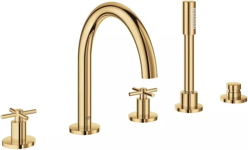 Baterie cada - dus Grohe Atrio 5 elemente auriu lucios Cool Sunrise