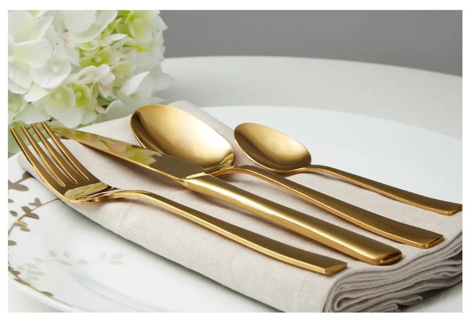 Tacâmuri din oțel inoxidabil auriu 16 buc. Avie – Premier Housewares