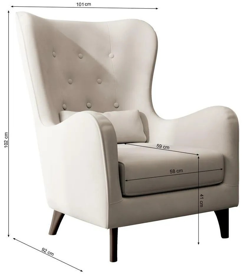 Fotoliu Calimero I (bej deschis + wenge). 1099348