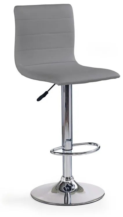 Scaun Bar H21, Piele Ecologica Gri/Crom