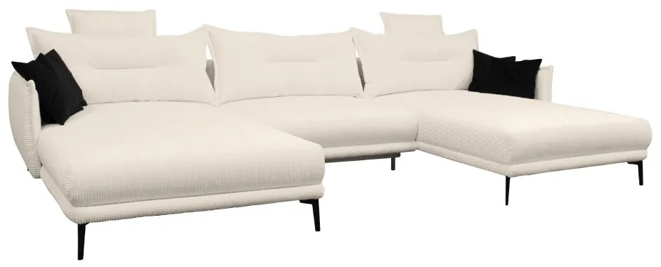 Set canapea universală, crem / negru, CASIDY U UNI