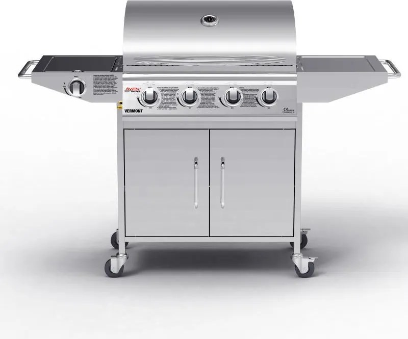 Grătar BBQ pe gaz din inox cu arzător lateral Avenberg VERMONT