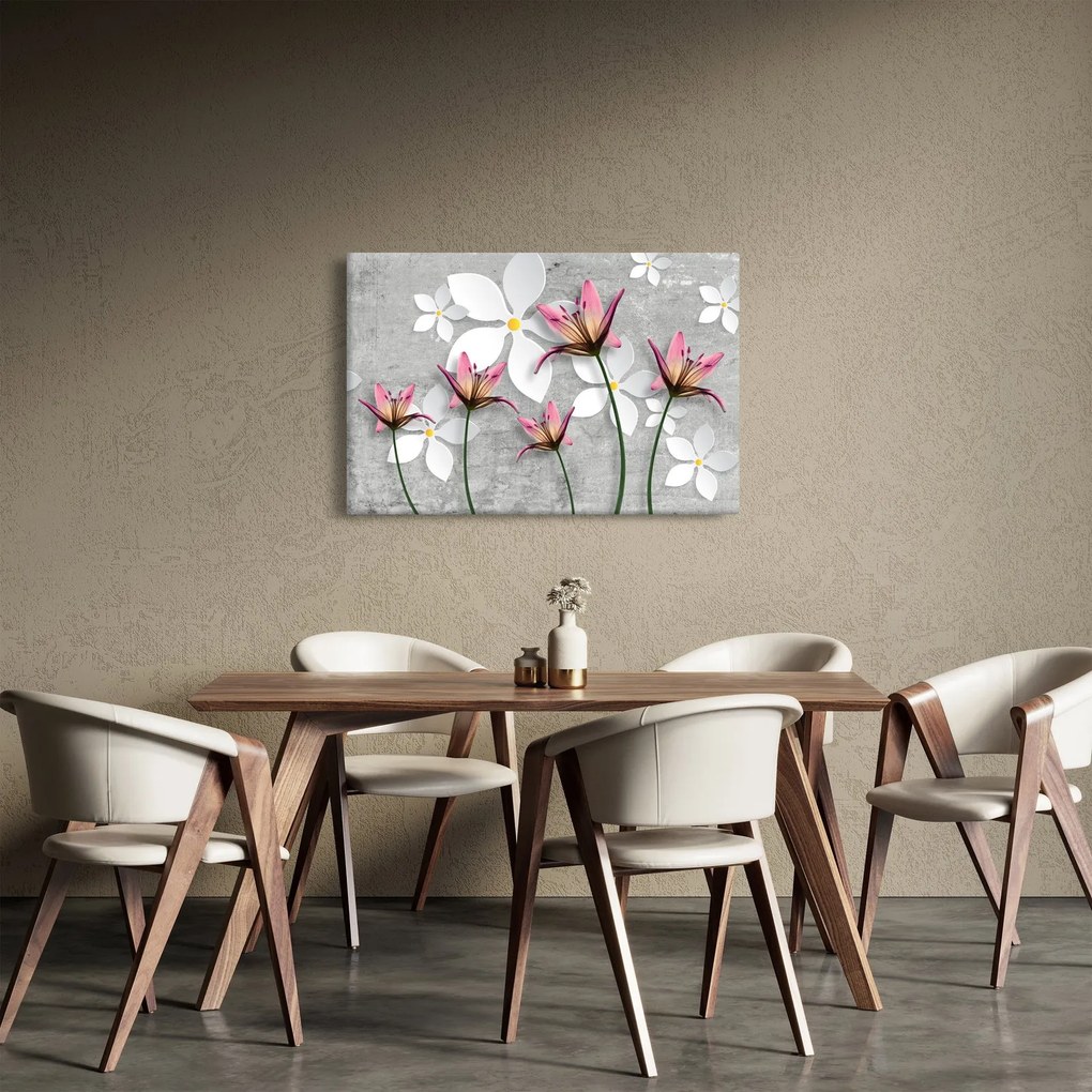 Tablou cu abstracție florală (90x60 cm)