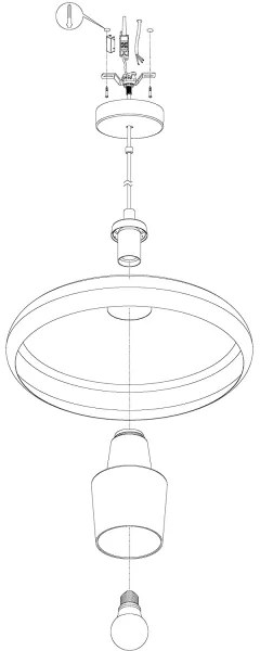 Lustră LED RGB pe cablu dimabilă TABANERA-C 1xE27/9W/230V Eglo 99032