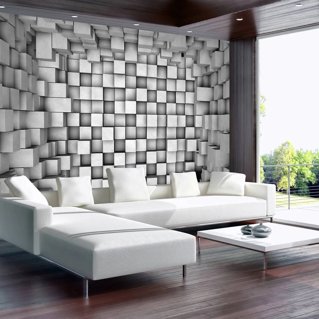 Fototapet - 3D pătrate (254x184 cm)