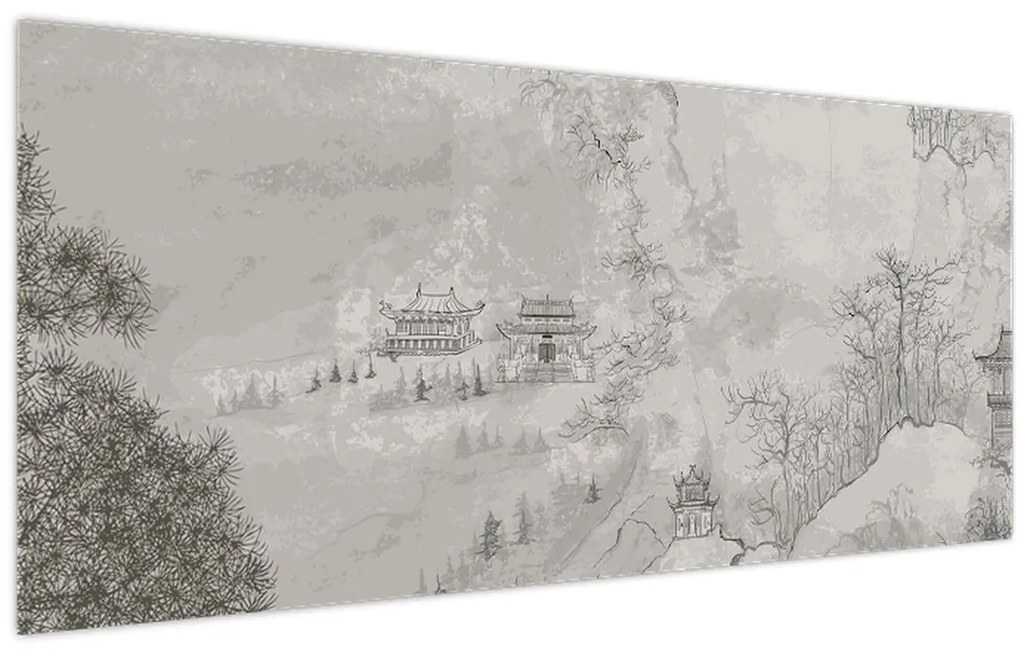 Tablou - Peisaj chinezesc (120x50 cm)