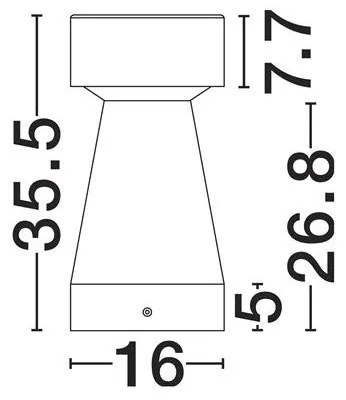 Stalp exterior din ciment IP65 LED Lua H-35,5cm