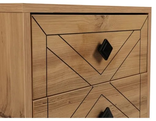 Noptieră LUNA 55x50 cm maro/neagră