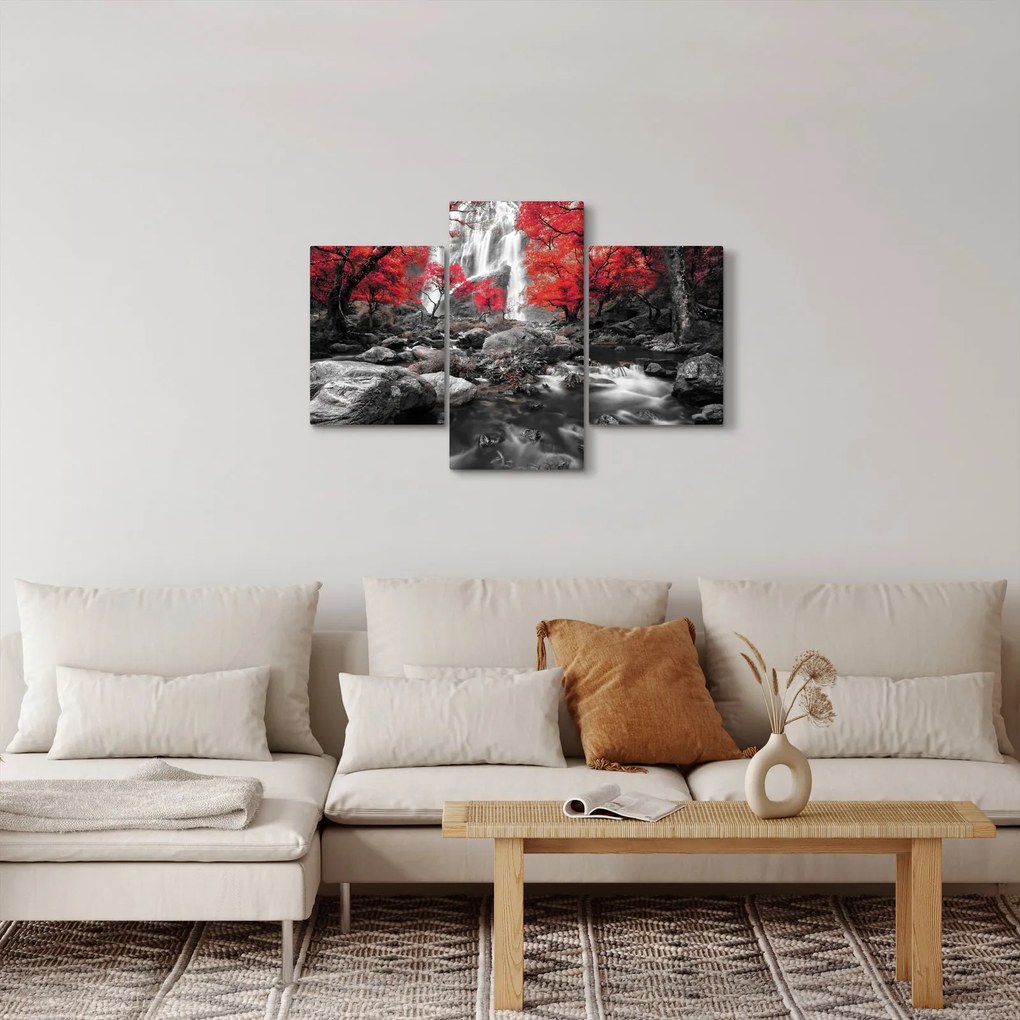 Tablou - Cascade în peisajul de toamnă (90x60 cm)