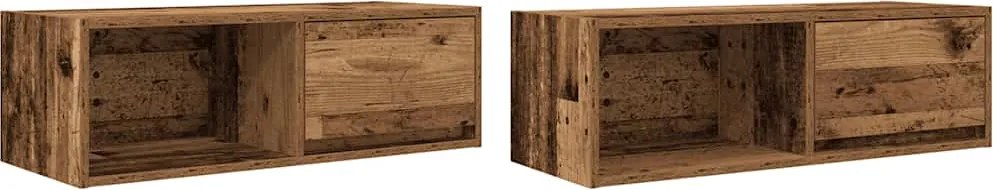 vidaXL Dulapuri TV 2 buc Lemn vechi 80x31x25,5 cm Lemn prelucrat