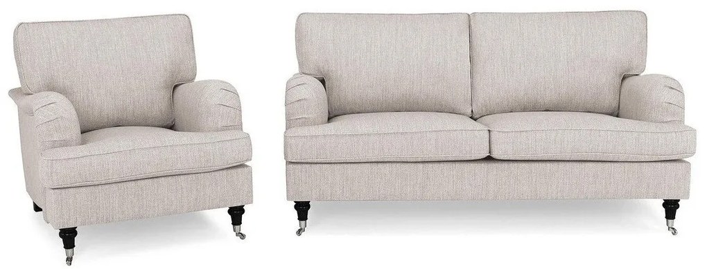Set mobilier tapițat Bloomington A128Tapiterie, Picioare: Metal, Lemn, Role