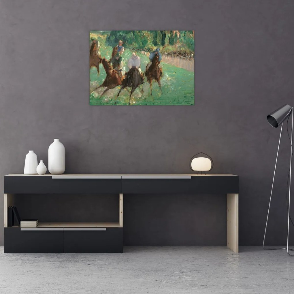 Tablou pe sticlă - Edouard Manet, At the Races, reproducere (70x50 cm)