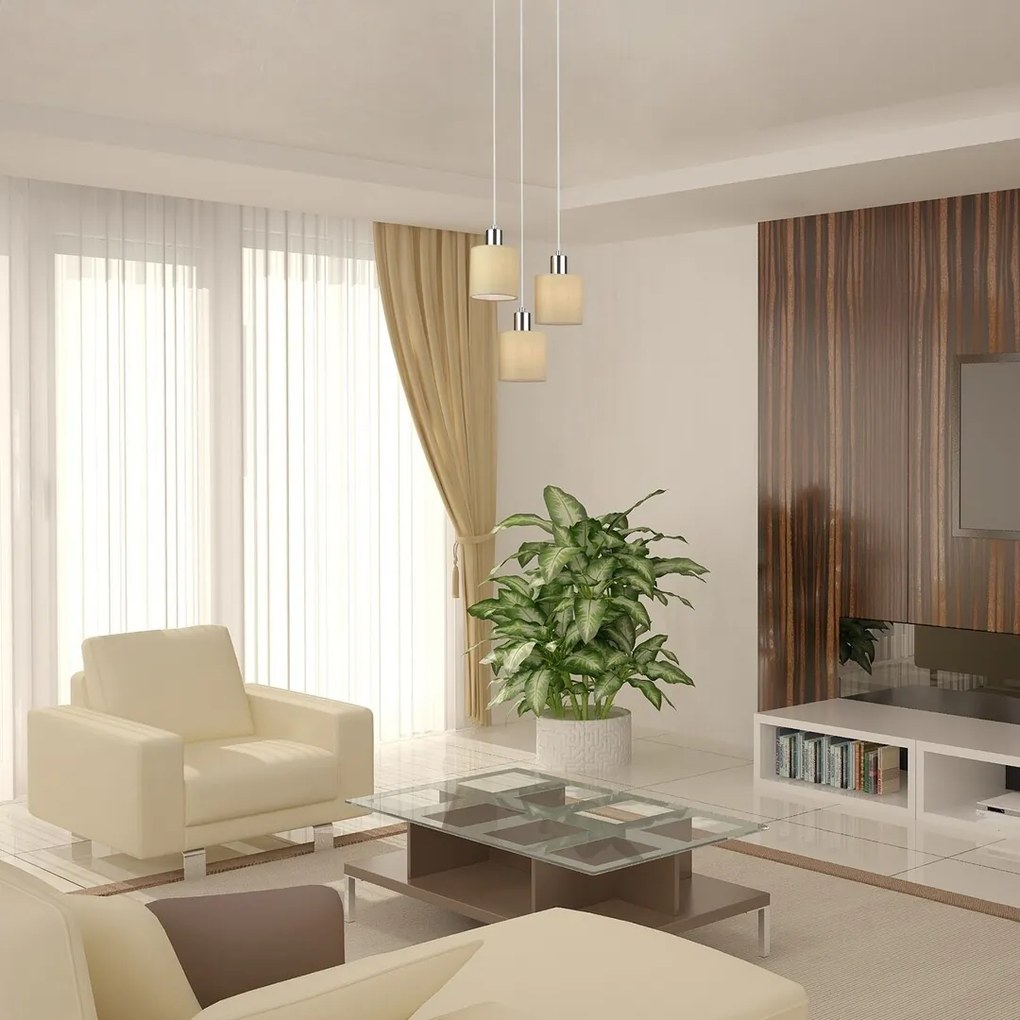 Lustra cu 3 pendule design modern NATINA bej 5012 RX