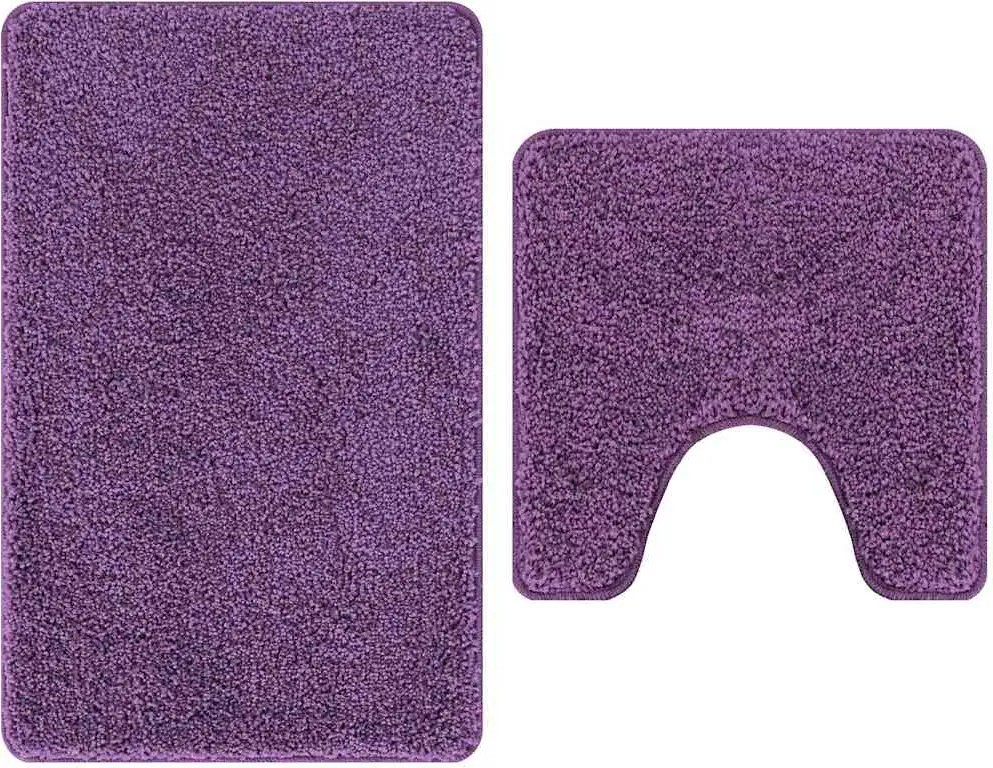 vidaXL Set de mochete anti-derapante pentru baie 2 pcs Violet PP