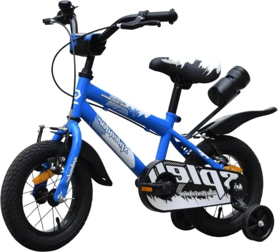 Bicicleta pentru copii NOVOKIDS™ Splend'Or Boom PRO Edition, Cu bidon pentru apa, Roti 12" inch, Maxim 50 kg, Cadru din otel, Roti ajutatoare