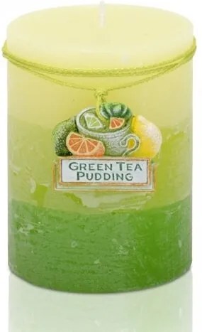 Lumânare parfumată Citrus green tea pudding,cilindru, 7 x 9 cm