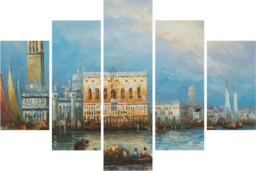 Tablou - Gondola care trece prin Veneția, pictură în ulei (150x105 cm)