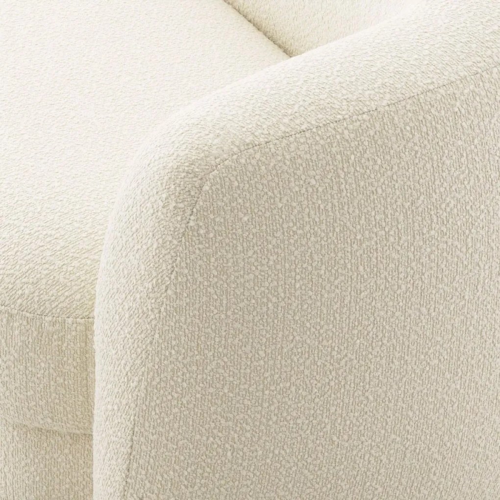 Canapea curbata design LUX Blaine, boucle ivory