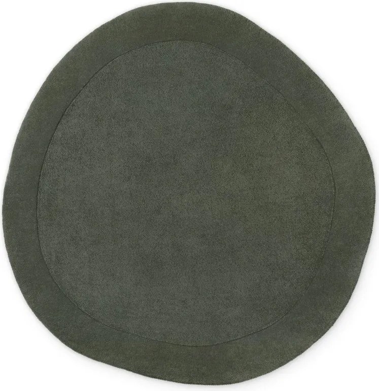 Covor verde închis țesut manual rotund din amestesc de lână ø 160 cm Kari Organic – Villeroy&Boch