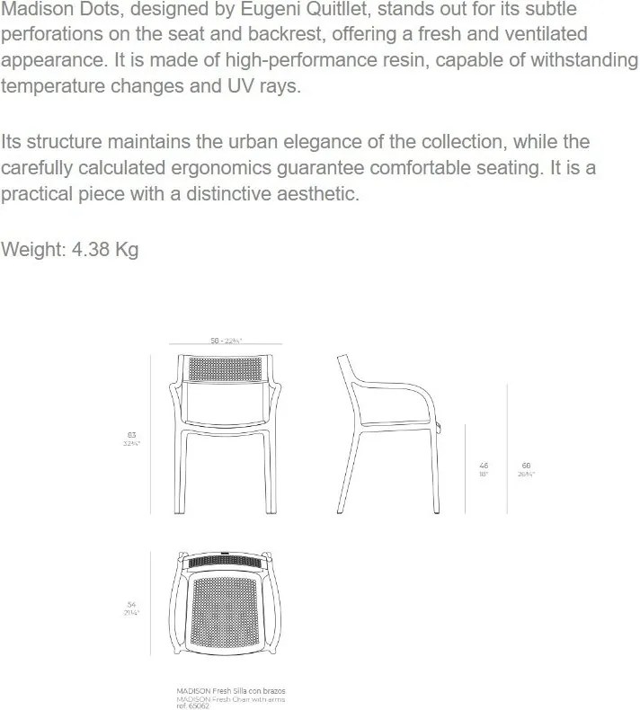 Set de 4 scaune exterior MADISON DOTS