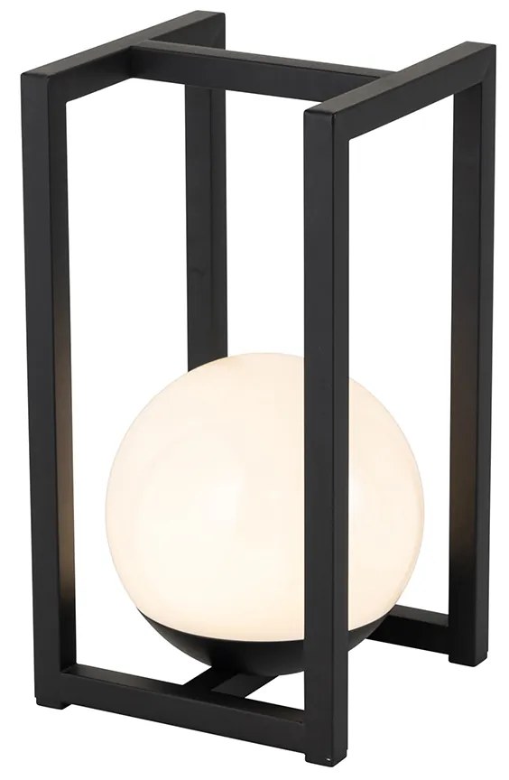 Lampă de masă de exterior neagră cu LED cu atingere reîncărcabilă - Nowi