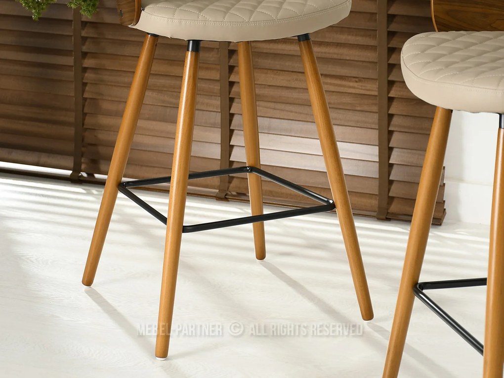 Scaun Aimee H (bej închis + nuc). Promo -16%. 1110637