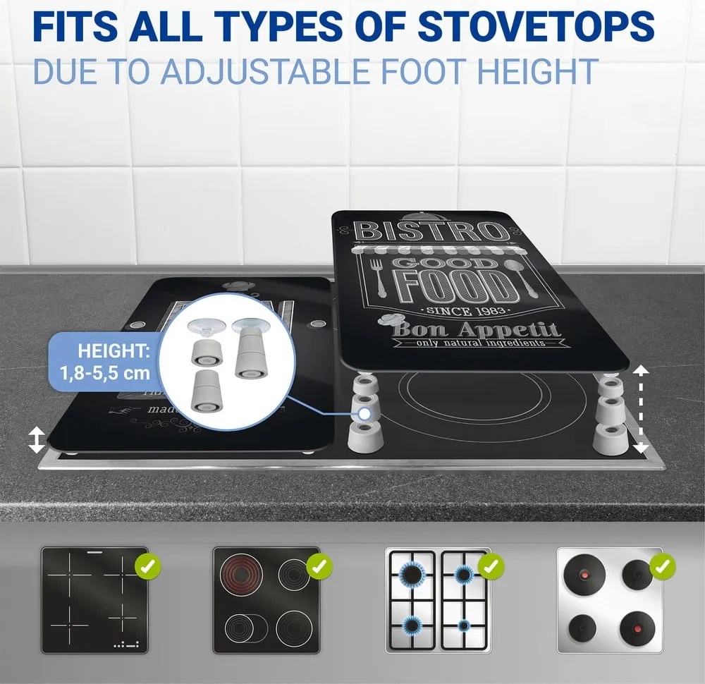 Set 2 protecții din sticlă pentru aragaz Wenko Bon Appetit, 52 x 30 cm