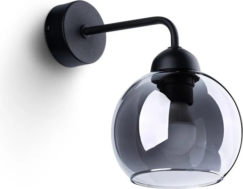 Aplică de perete neagră ø 15 cm Grande – Sollux