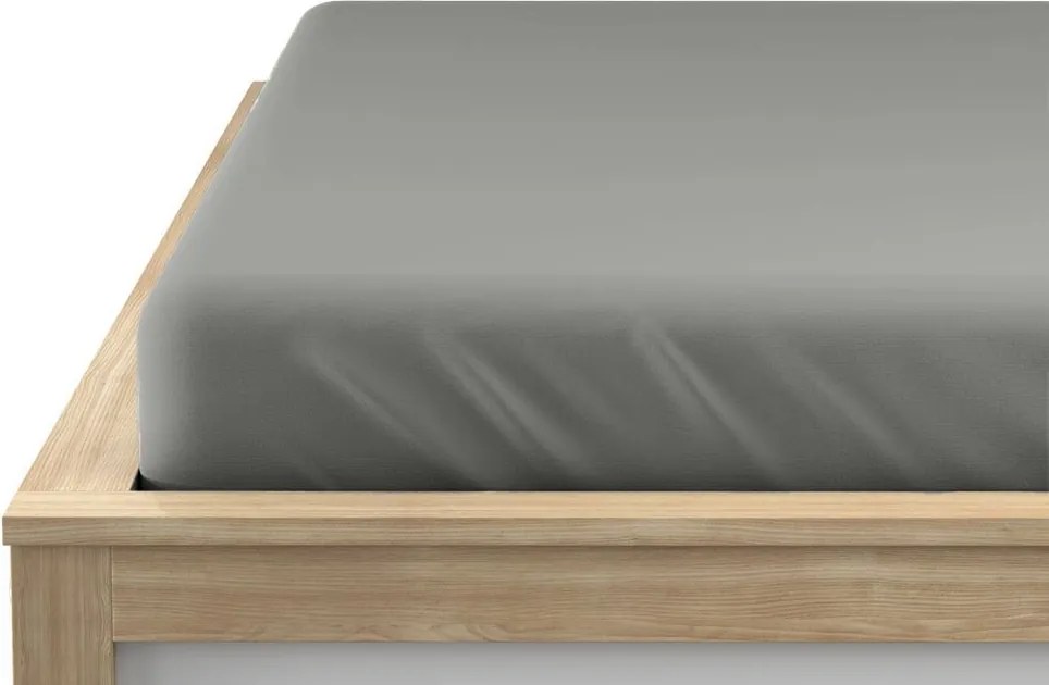 Cearsaf jersey cu lycra gri 90 x 200 cm