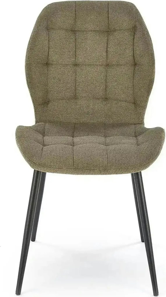 Scaun K548, verde/negru, stofa clasica/metal, 47x55x84 cm