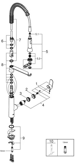 GROHE 31379000 - Baterie pentru chiuvetă K7 G12” crom lucios