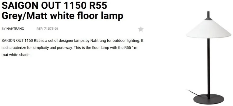 Lampa de podea iluminat exterior decorativ SAIGON 115/R55 gri/alb