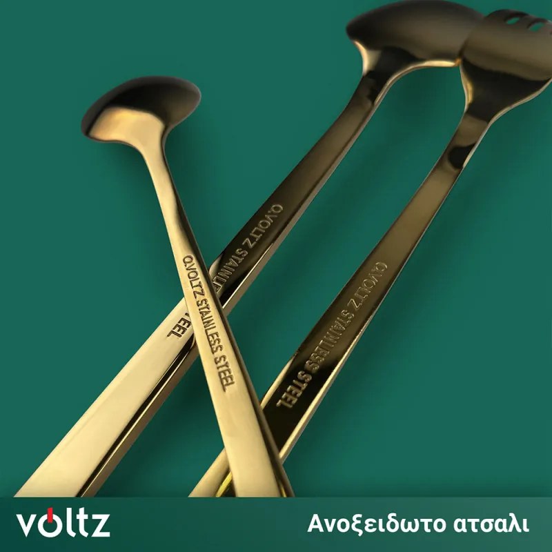 Set de tacamuri Voltz V51512AG24, 24 piese, Ambalaj servieta, Auriu