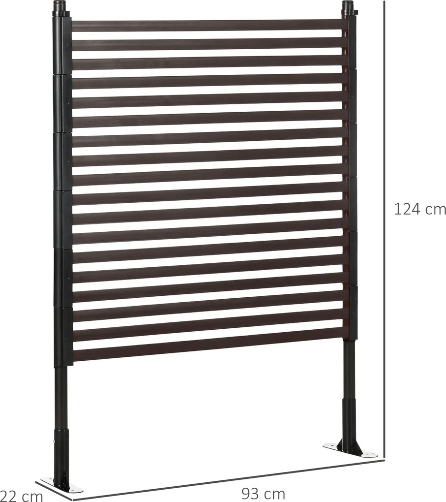 Outsunny Panou gard de grădină paravan metalic exterior cu picioare sau țăruși de înfigere, modular, 93L x 22l x 124H cm | Aosom Romania