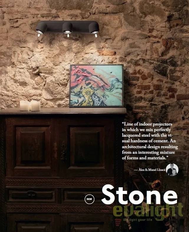 Aplica perete cu 3 spoturi directionabile STONE-3 gri 43502